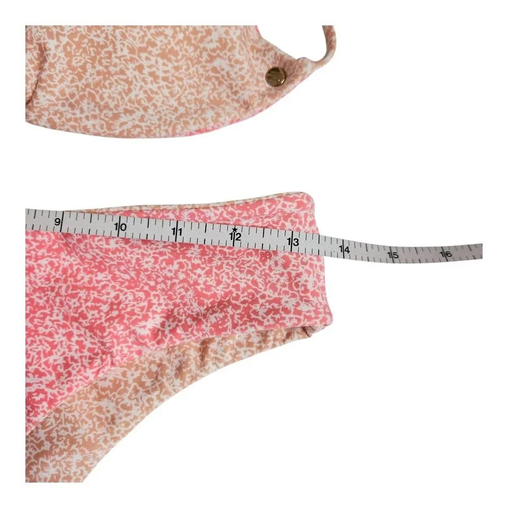 Volcom Micro Blooms Skimpy Reversible Triangle Top Bikini Small Bottom C/D Cup